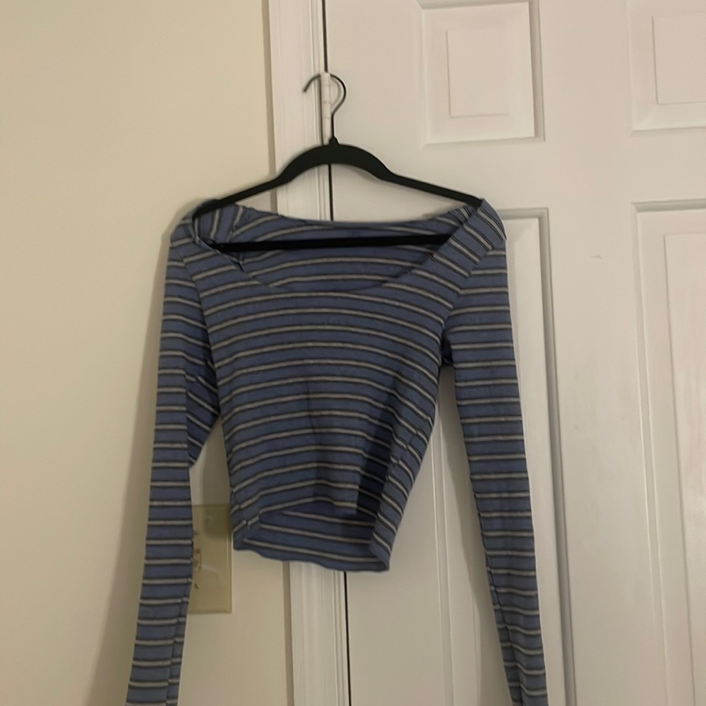 Brandy Melville off the shoulder striped shirt